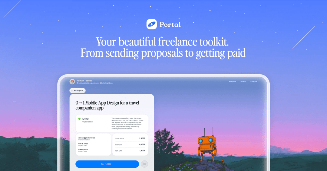 Portal website homepage built with Framer