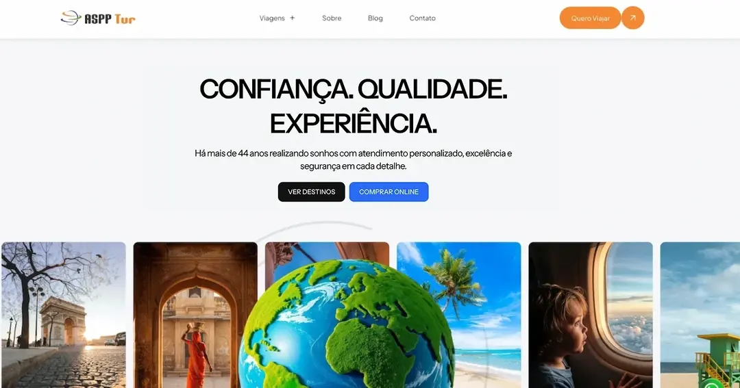 ASPP TUR (Travel Agency) website homepage built with Framer
