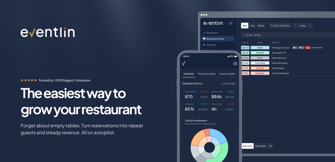 Eventlin website homepage built with Framer