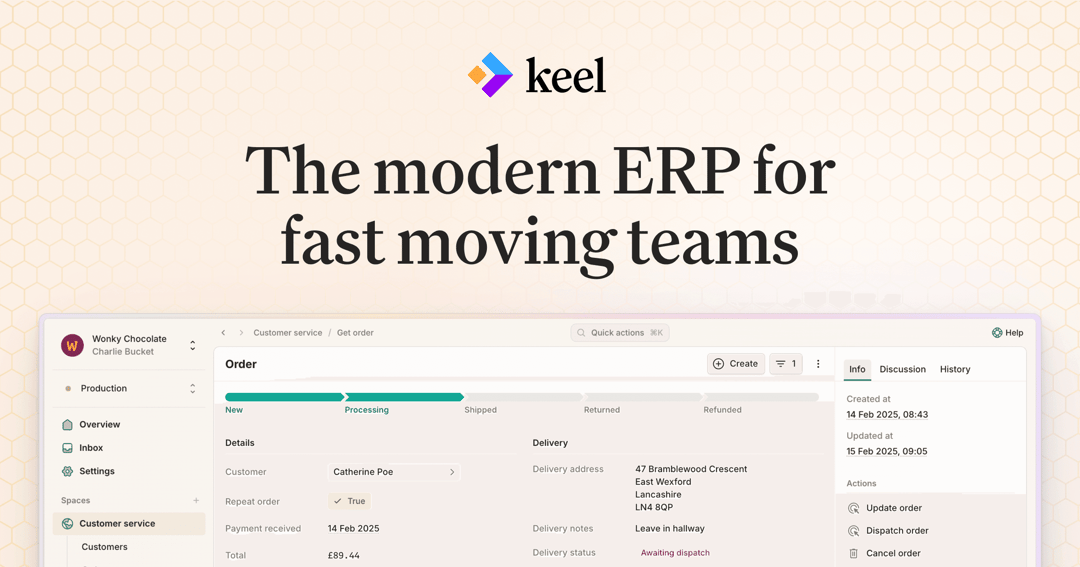 Keel website homepage built with Framer