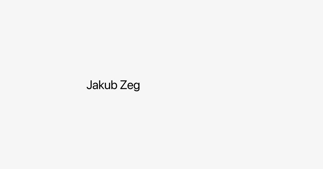 Jakub Zeg website homepage built with Framer