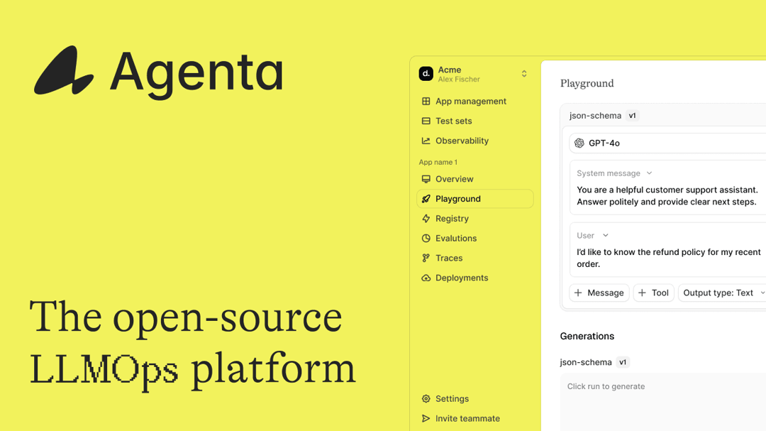 Agenta AI website homepage built with Framer