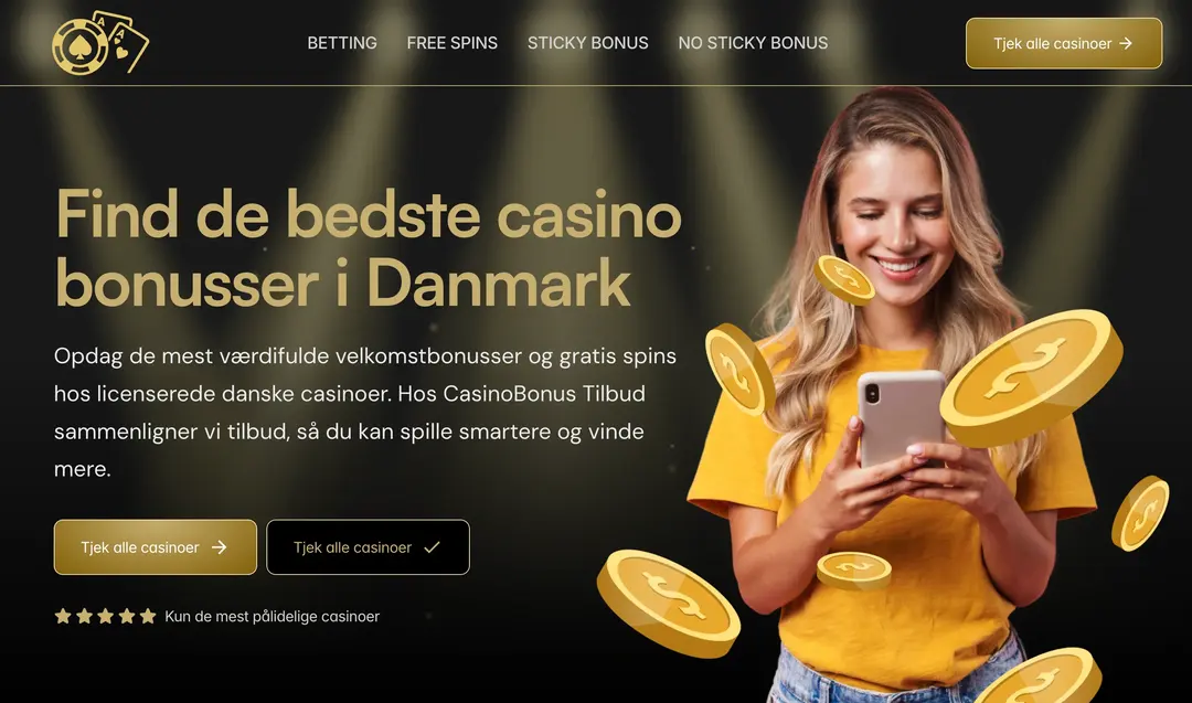 Casino Tilbud Danmark website homepage built with Framer