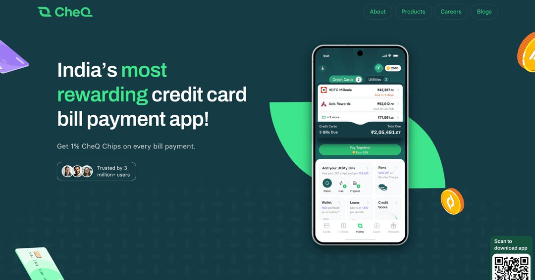 cheq website homepage built with Framer